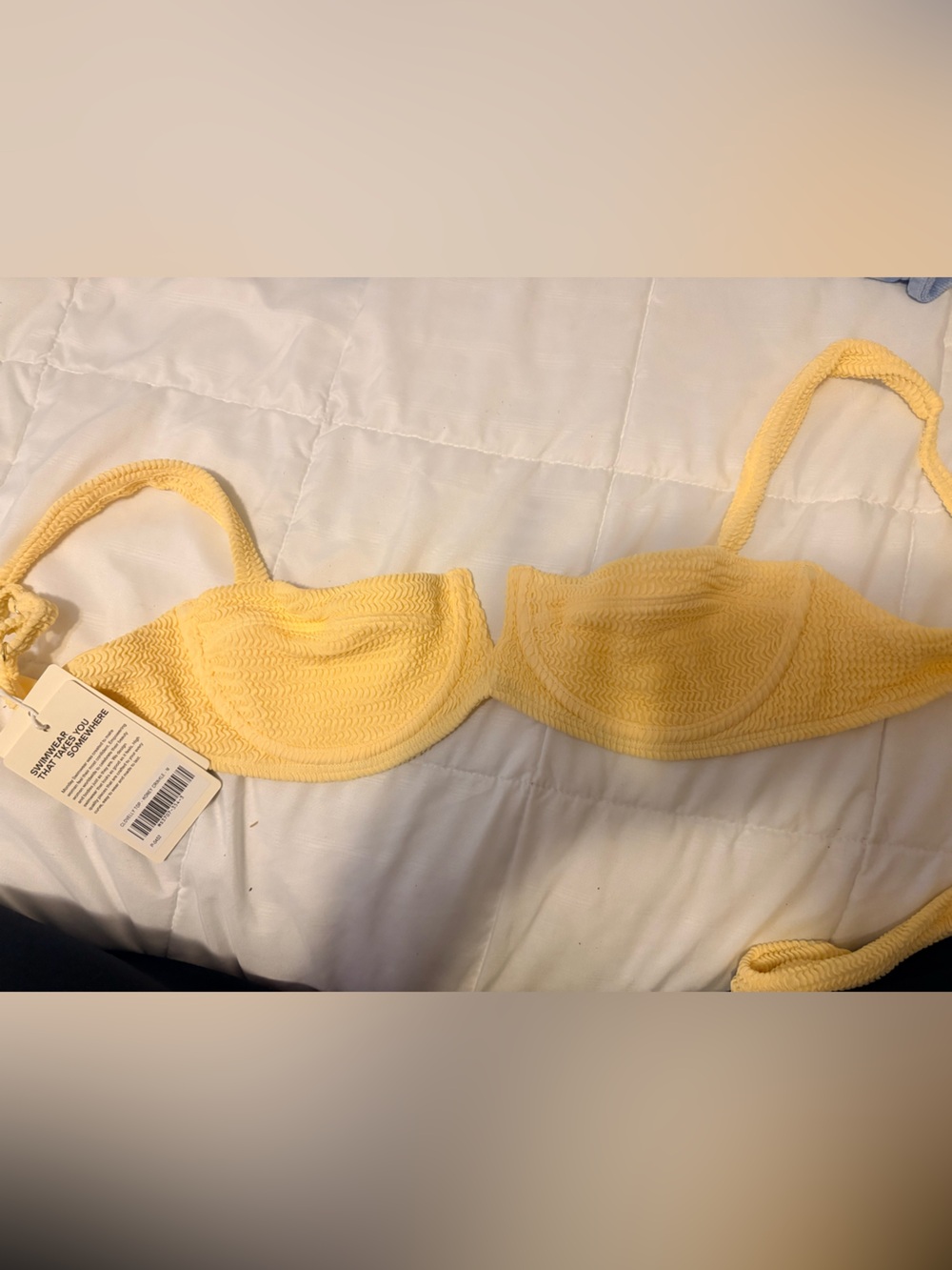 Monday Swimwear Yellow Textured Underwire Bikini Top